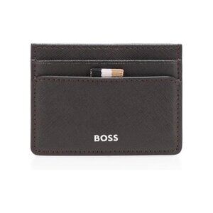 BOSS Zair Card Holder Wallet Coco Brown Leather Slim Minimalist NEW